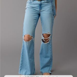 AE strigid Ripped Low- Rise Baggy Flare Jeans